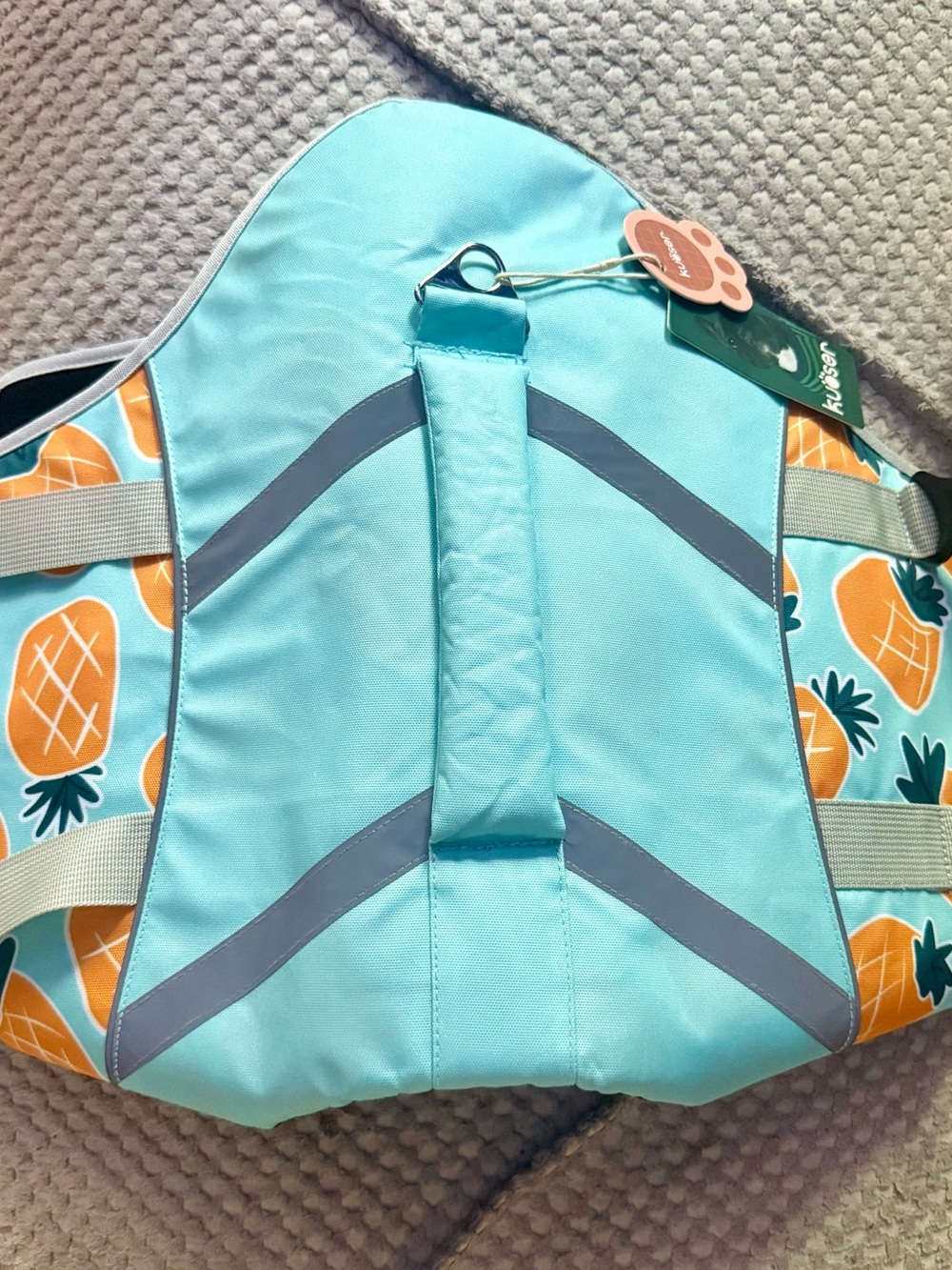 Kids Pineapple Print Life Jacket - Aqua